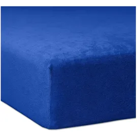 Traumschlaf Spannbettlaken Flausch Frottee 120 x 200 - 130 x 200 cm Blau
