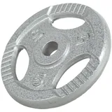 GORILLA SPORTS Hantelscheiben Einzeln/Set, Tri-Grip, 30/50mm, Gusseisen, Silber/Schwarz, Hanteln Set, Gewichtsscheiben, Gewichte von 0,5kg bis 30kg, für Krafttraining silberfarben 5 kg