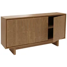 Mendler Sideboard HWC-O35, Schrank Highboard, 3 Türen Staufächer, Melamin 86x160x40cm ~ Ulme natur