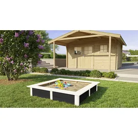Weka Holzsandkasten Aina 119 x 119 cm anthrazit/weiß