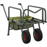 vidaXL Angelwagen Grün mit 2 Rädern Pulverbeschichteter Stahl