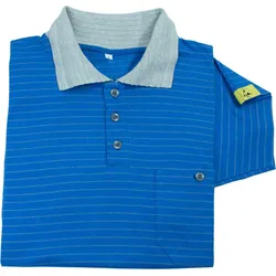 Weitec,  ESD-Polo-Shirt, mit grauem Kragen, M, blau (M)