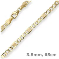 Schmuck Krone Goldkette 3,8mm Fantasiekette aus 333 Gelbgold 65cm, Gold 333 goldfarben