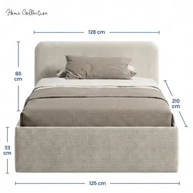 home collective Polsterbett 120 x 200 cm Hellbeige