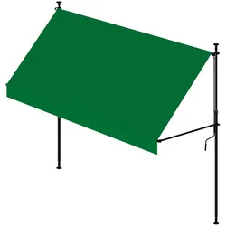 Wasabi - Klemmmarkise 300cm Cityline Grün - Verstellbare Markise ohne Bohren - Sonnensegel UV Schutz Sonnenschutz - Klemmmarkise für Outdoor