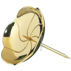 4 Kranzteller, Kerzenstecker Lotos in polierten Gold, Durchmesser 12 cm mit abschraubaren Dorn