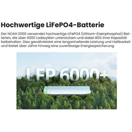 Growatt NOAH 2000 Solarspeicher für Balkonkraftwerk 3 St. + 4x 500W Bifaziale Solarmodule + Wechselrichter