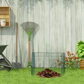 Relaxdays Komposter Metall, 2er Set, Dunkelgrün