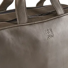 Harbour 2nd City Lights Aktentasche Leder 40 cm Laptopfach grau