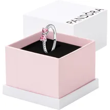 Pandora 193510C01 Damen-Silberring Funkelnde Pinkfarbene Schleife 60/19,1