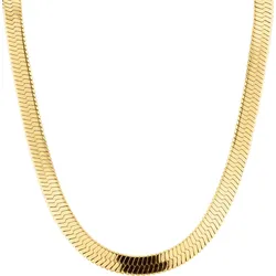 Edelstahlkette LIEBESKIND BERLIN "LJ-0884-N-45, LJ-0885-N-45", gold (gelbgoldfarben), Halsketten, Damen, Edelstahl, L: 45cm B: 6mm, B:6mm