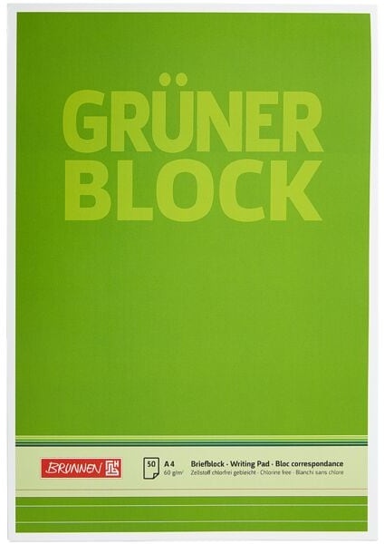 Briefblock A4 liniert »Der grüne Block« grün, Brunnen, 21x29.7 cm