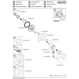 Keuco IXMO Umstellventil UP 2 Verbraucher Schwarz Matt 59557371102