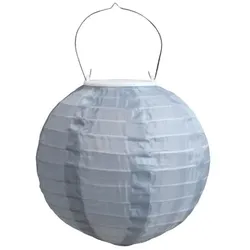 Chic Antique Reispapier Lampe mit Solarzellen, D20 cm, franz. grau