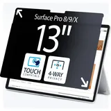 Startech 4-Wege Blickschutz für 13 Zoll Surface Pro 8, 9, X und 11 Laptop, Hoch und Querformat, Touch-fähig, +- 30 Grad Blickwinkel