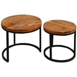byLIVING Couchtisch SELMA, Breite 50 cm, Akazie natur/schwarz