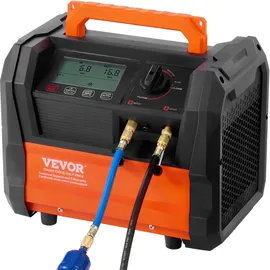 Vevor Kältemittel-Rückgewinnungsmaschine, tragbare 1-PS-Klimaanlagen-Rückgewinnungsmaschine mit Doppelzylinder und bürstenlosem 3000-U/min-Motor, Freon-Kältemittel-Recycling-Tool für Klimaanlagen,