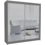 Beautysofa Schiebetürenschrank DEBRA II mit Schubladen, Spiegeln und Kleiderstange 200 cm