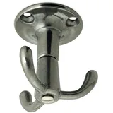 SO-TECH® Klapphaken Drehhaken TROMSO 53 x 50 mm Sockel Ø 40 mm 3-fach Haken aus Aluminium, (2-St) silberfarben
