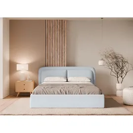 FEDVE Polsterbett, Silber, Textil, 140x200 cm, Schlafzimmer, Betten, Polsterbetten