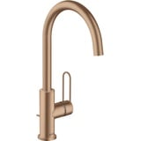 Hansgrohe Axor Uno 240 mit Bügelgriff Zugstangen-Ablaufgarnitur brushed red gold