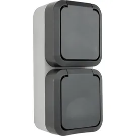 REV Ritter REV Komplett Doppelsteckdose AquaStorm Hellgrau, Schwarz 0004080400 1St.