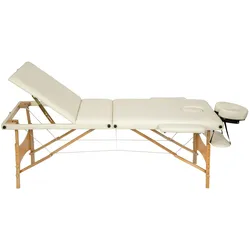 TECTAKE 3 Zonen Massageliege mit Polsterung und Holzgestellbeige