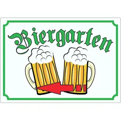 Biergarten links Aufkleber A0 (841x1189mm)