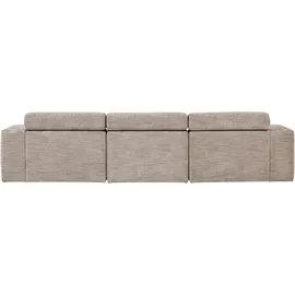 Woood Ecksofa Novi Melange-Stoff 3-Sitzer Beige