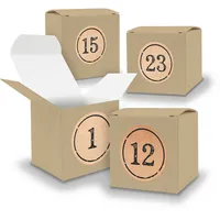 Adventskalender zum Füllen 24x Würfel BRAUN 650mm inkl Stickerbogen V05 Z11
