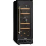 Klarstein Vinovilla Victoria 17 Duo Weinkühlschrank 2 Kühlzonen Touch 17 Flaschen 4 Regale Schwarz/Antik-Gold-Metallic