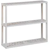 Relaxdays Wandregal Walnuss, 3 Ablagen, hbt: 54 x 60 x 15 cm, schmales Holzregal Bad, Küche, Steh-& Hängeregal, weiß Holz, Wildwalnuss, 60x54x15 Wohnzimmer, Regale, Wandregale