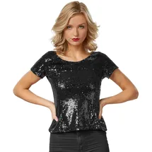 Tectake tectake® Pailletten-Kurzarm-Shirt
