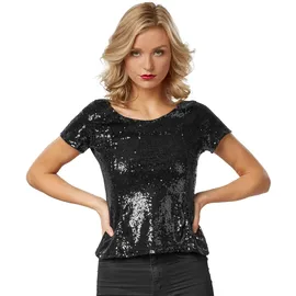 Tectake tectake® Pailletten-Kurzarm-Shirt