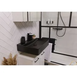 Primaster Keramikwaschbecken 60 cm Prag schwarz matt