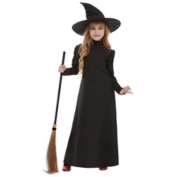 Smiffys Kostüm Wicked Witch, Klassisches schwarzes Hexenkostüm für Kinder schwarz 116-128