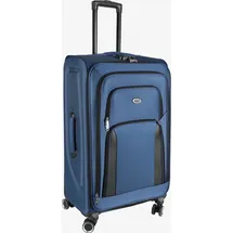 H4L Reisekoffer Reisetrolley Stoffkoffer Koffer blau Weichgepäck Größe L