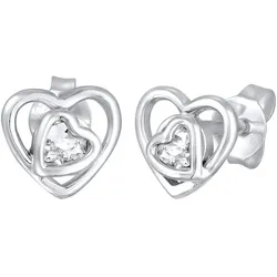 Elli Herz Kristall Ohrstecker Romantik 925 Silber Ohrringe   Damen 