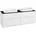 Waschtischunterschrank 4 Auszüge 160 x 60 3 cm Glossy White Lacquer Glass Black Matt