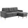 Homcom Eckcouch Textil 3-Sitzer Dunkelgrau