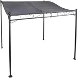 Mojawo Luxus Anbaupavillon Pavillon Gartenschirm Gartenpavillon Lounge Gartenmöbel 3m x2,5m Stahlgestell Dach PA beschichtet wasserabweisend, Farben:Grau