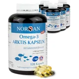 NORSAN Premium Omega 3 Arktis Dorschöl Kapseln 6x120 Kapseln / 1.500mg Omega-3 pro Portion/Omega 3 Kapseln - Fischöl Kapseln aus nachhaltigem Wildfang