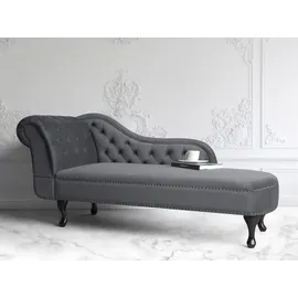 Beliani Chaiselongue Samtstoff Grau