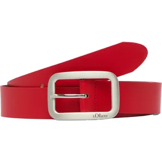 S.Oliver Gürtel aus Leder mit Logo rot 80