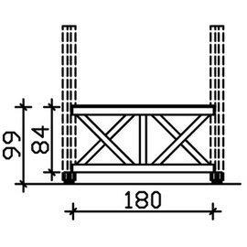 SKANHOLZ SKAN HOLZ Brüstung Andreaskreuz 180 x 84 cm, Fichte, lasiert in Eiche hell