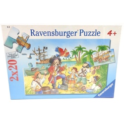 Ravensburger Puzzle Piratenwelt 091683 2 x 20 Teile 26 x 18 cm NEU OVP