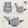Homcom Relaxsessel Polyester 88 x 102 x 91 cm Hellgrau drehbar