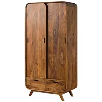 Massivmoebel24 Kleiderschrank Sheesham 90x45x180 hellbraun lackiert MAILAND #110