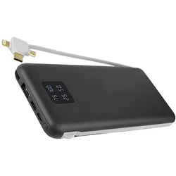 Powerbank Kari 10.000 mAh integriertes Ladekabel 4in1