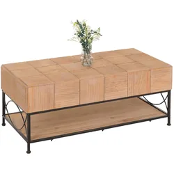 Couchtisch MCW-N30, Wohnzimmertisch Tisch Sofatisch Beistelltisch, Ablage Massiv-Holz MDF, 51x120x61cm